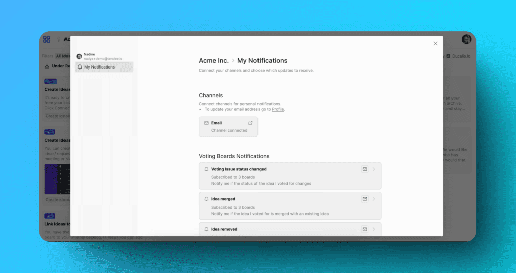 ユーザープロフィールメニューの場所