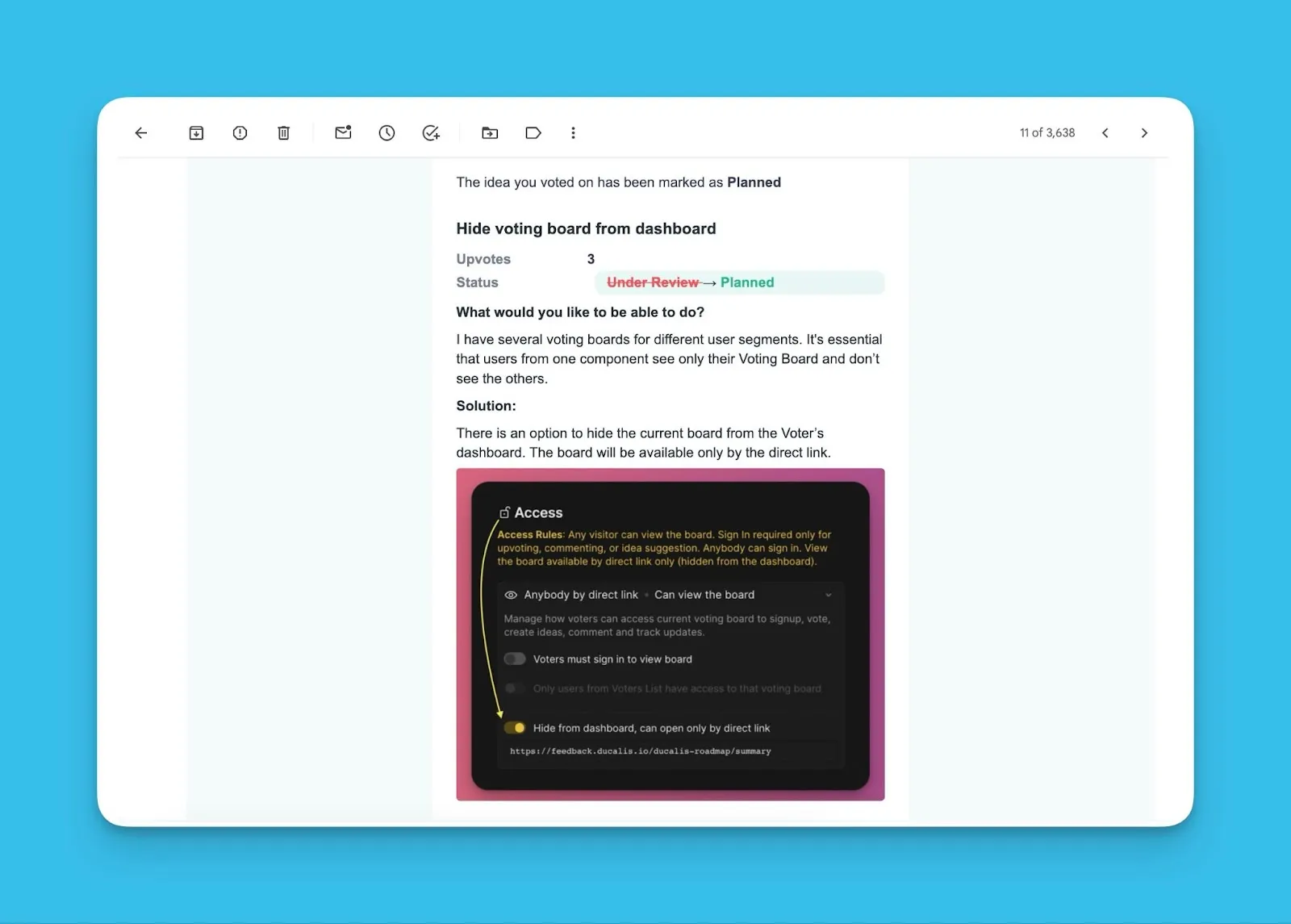 ステータス変更通知メール