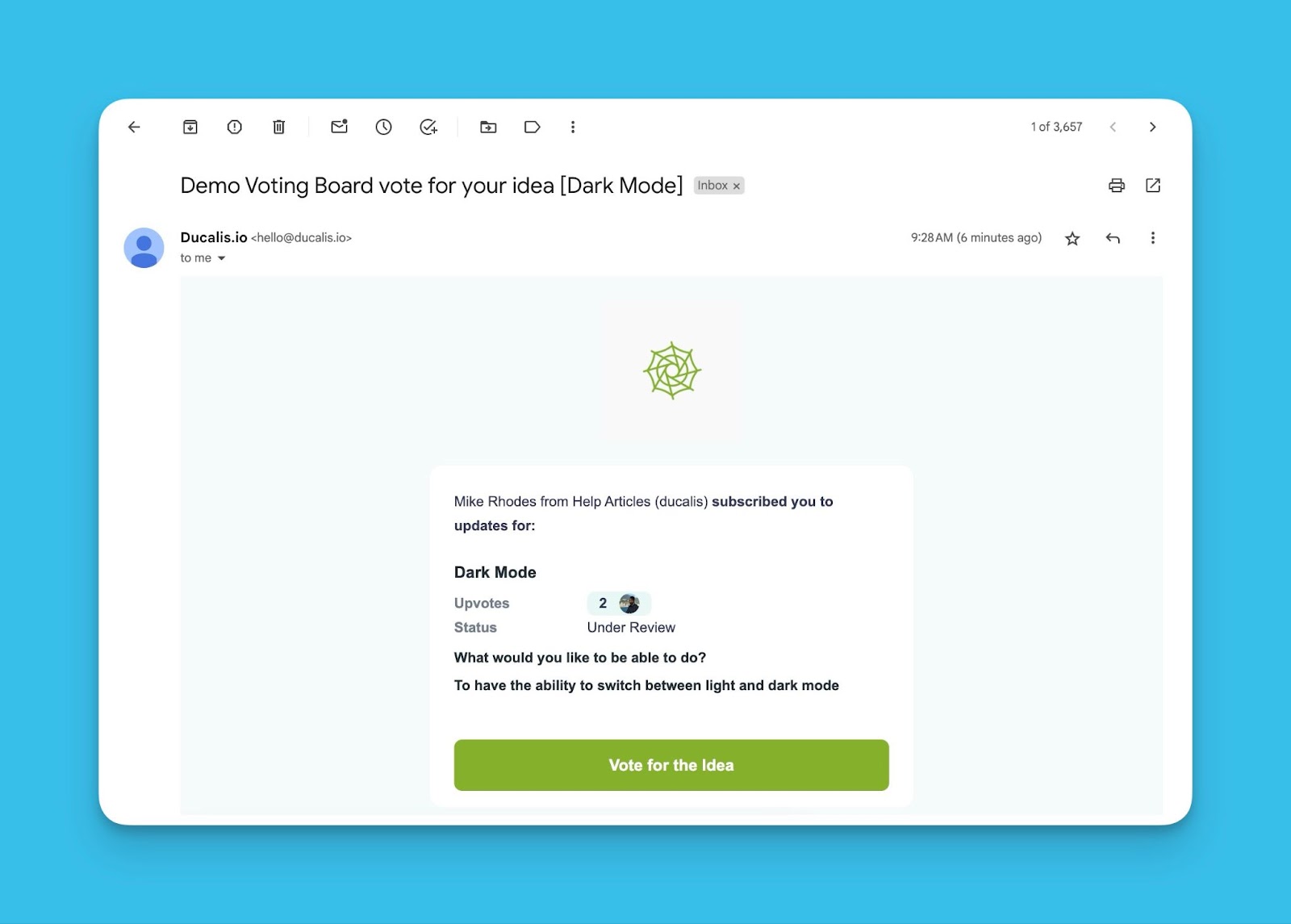 E-Mail-Benachrichtigung über stellvertretende Abstimmung