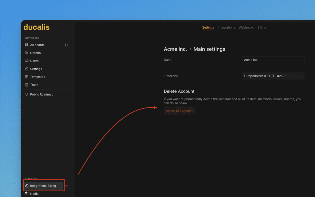 このアカウントを削除ボタン