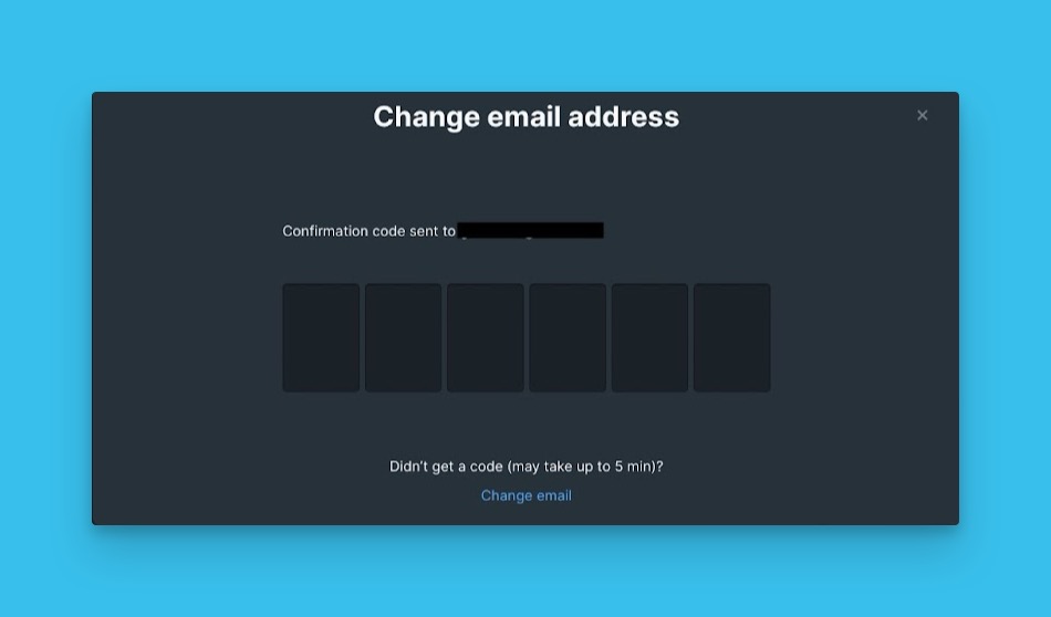 Bestätigungscode-Eingabe