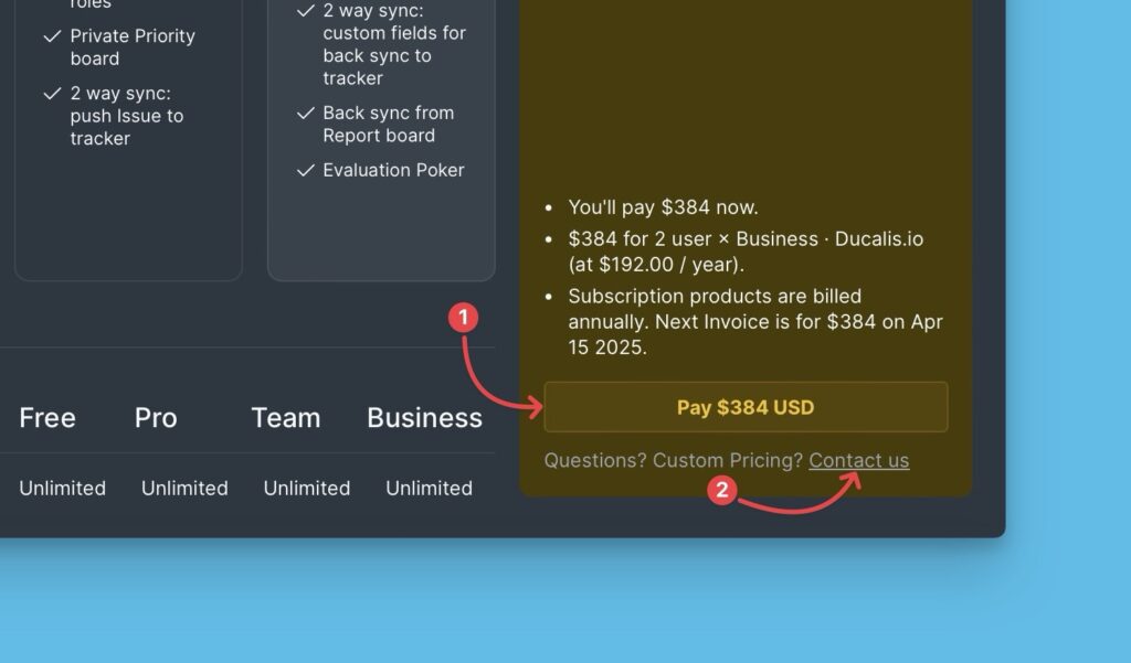 Zahlungsschaltfläche auf der Checkout-Seite