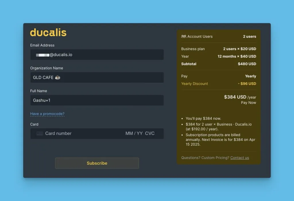 支払い詳細フォーム
