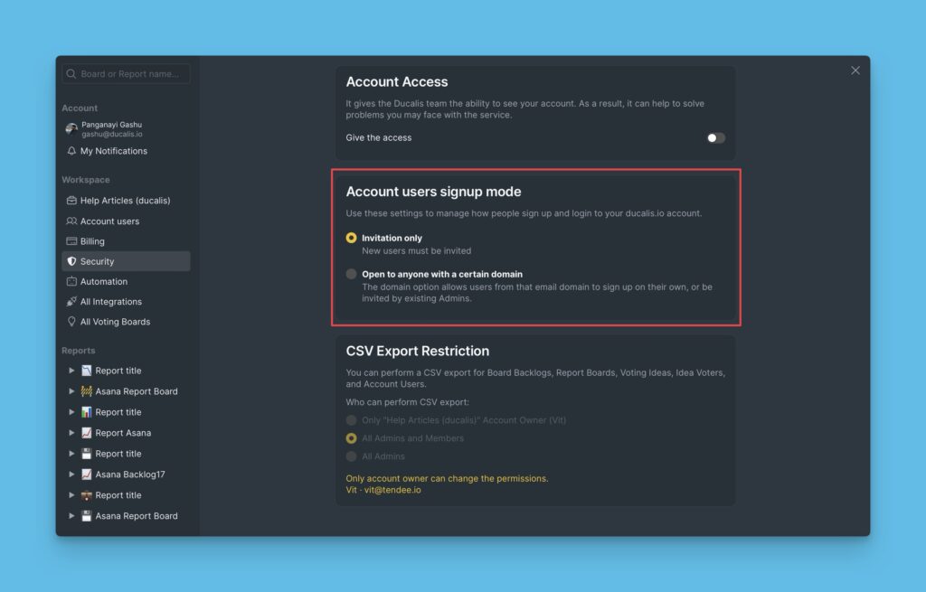 Optionen für Registrierungsmodi
