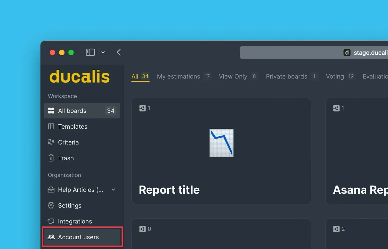 アカウントユーザーへのナビゲーション
