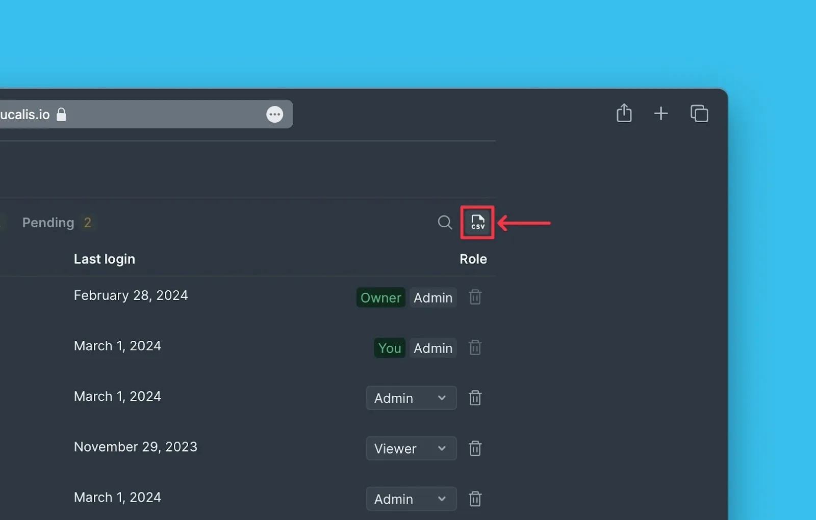 CSV エクスポートアイコン