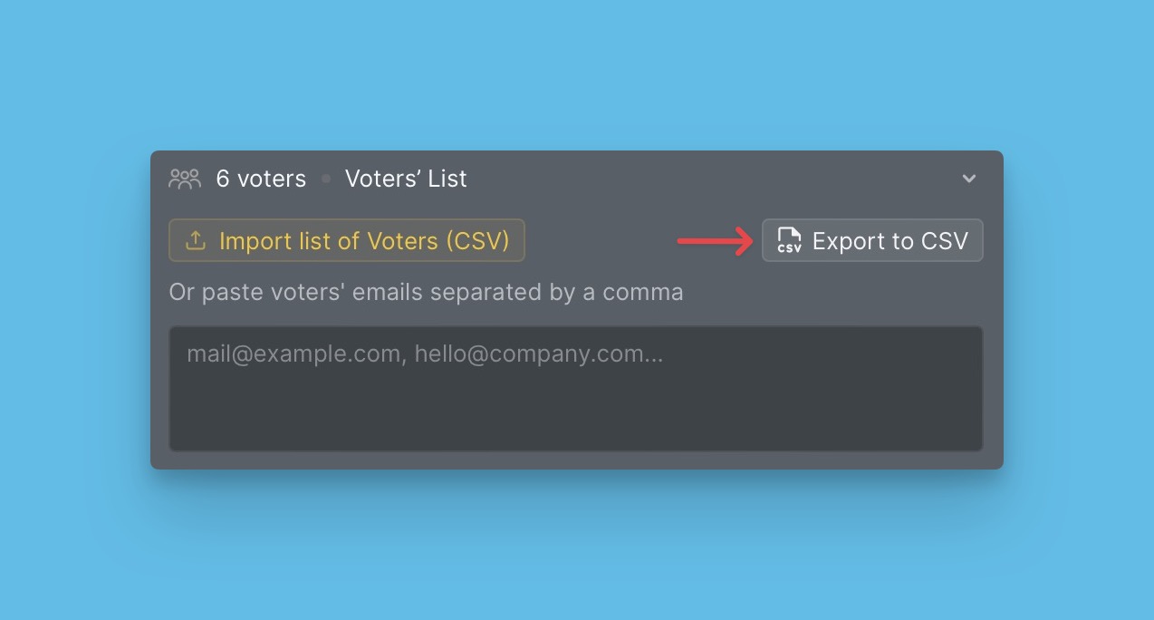 Nach CSV exportieren-Schaltfläche
