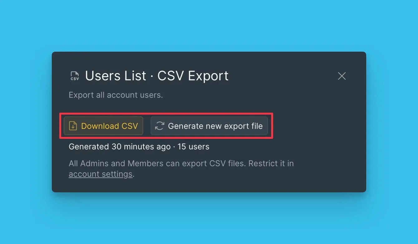 CSV ファイルの生成またはダウンロード