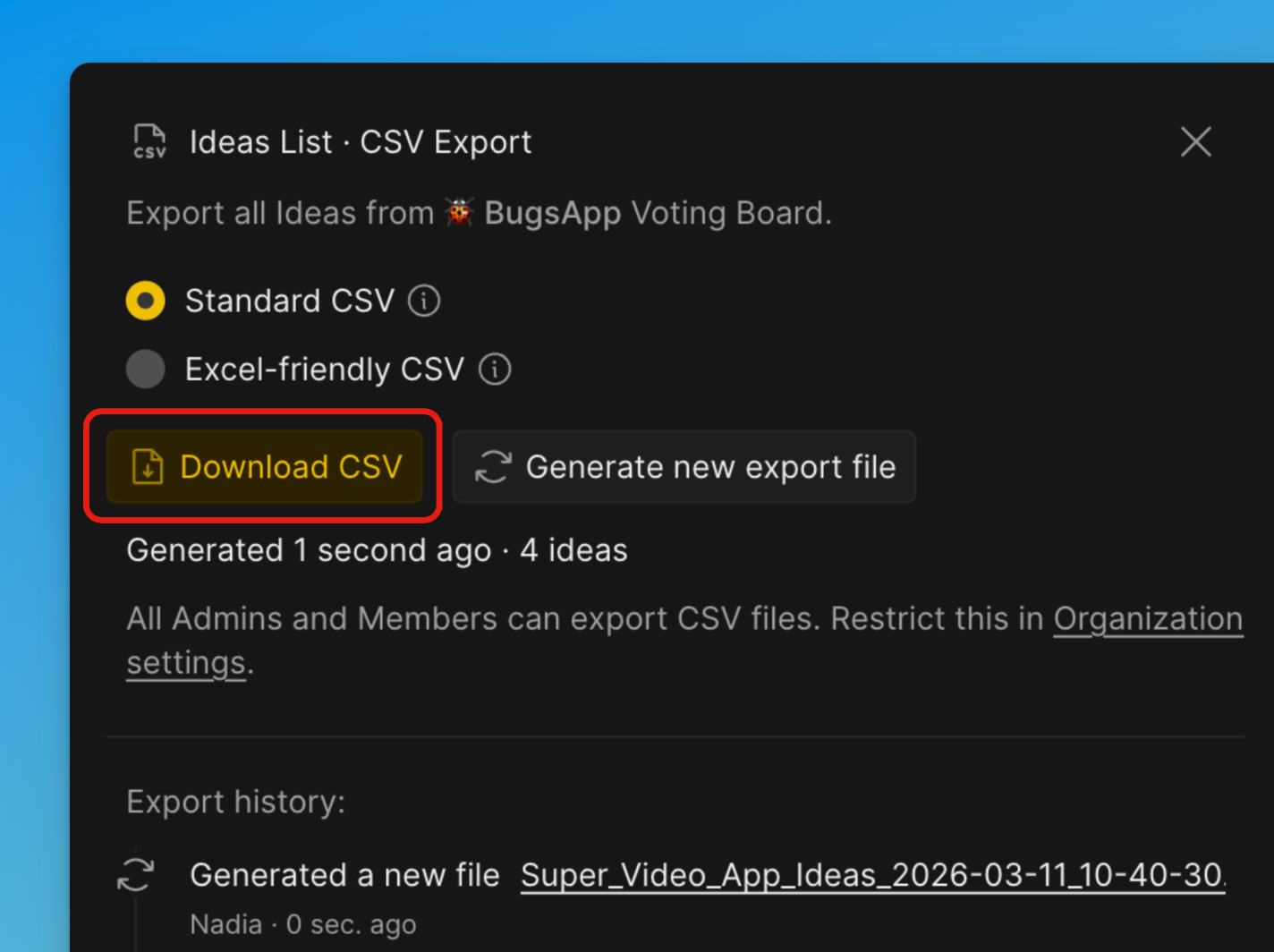 ダウンロードボタン