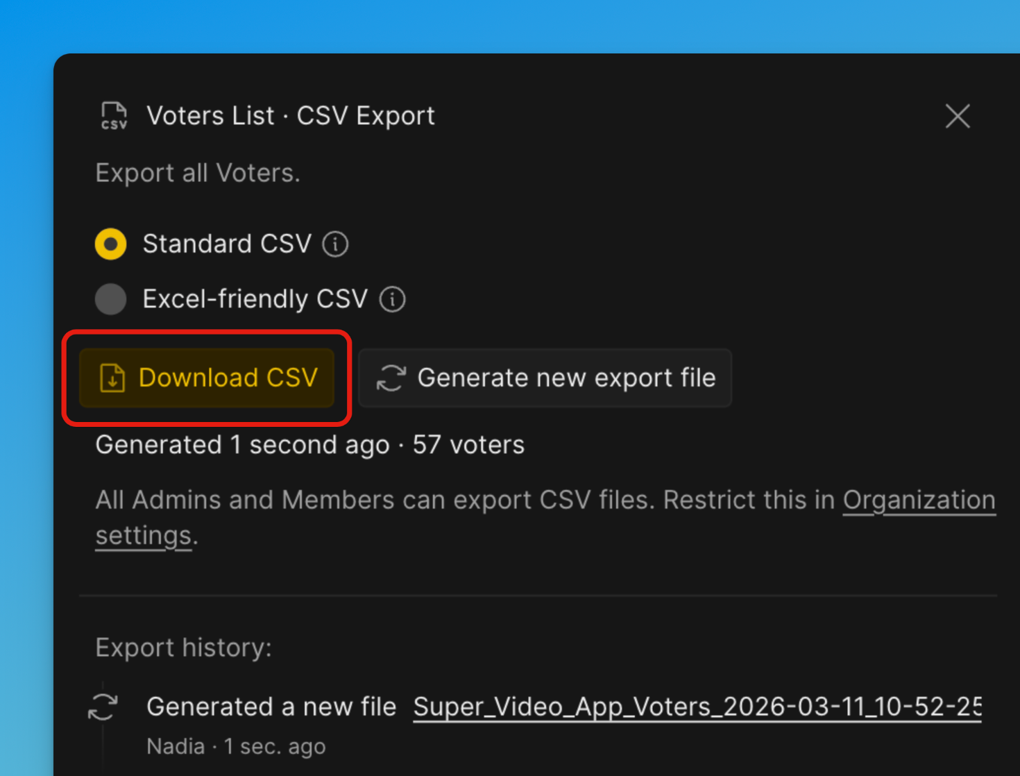 ダウンロードボタン