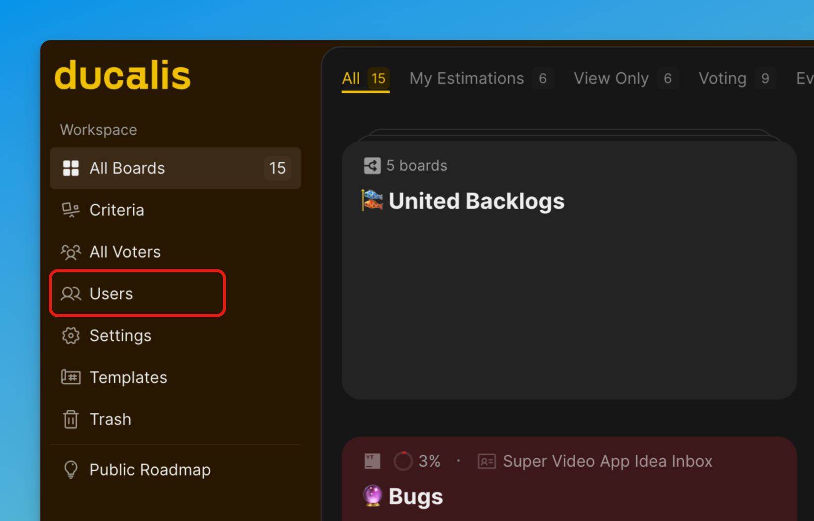 アカウントユーザーのナビゲーション