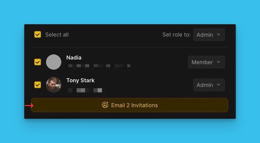Button Einladung versenden