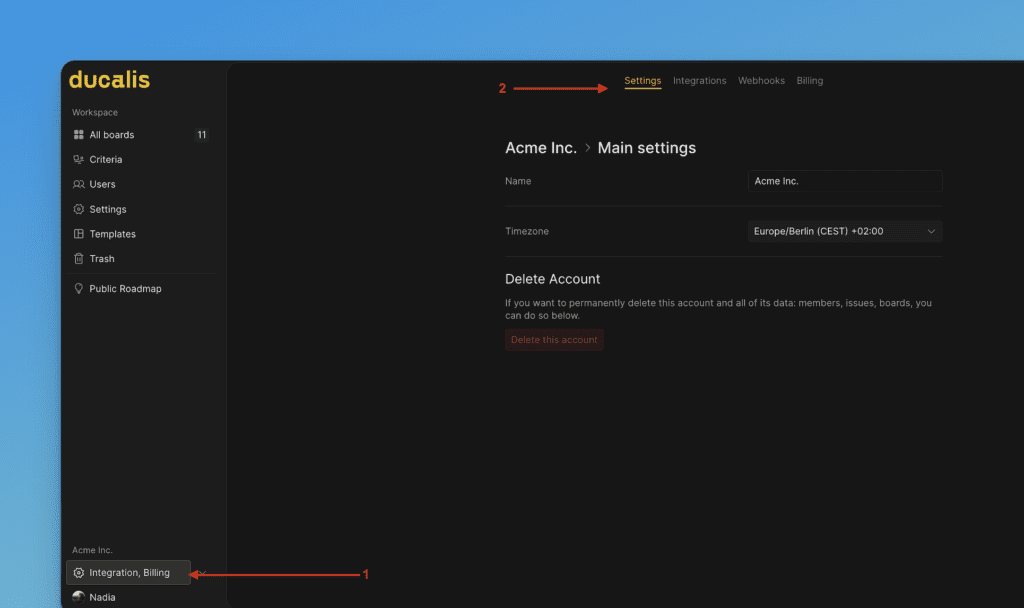左側のサイドバーにある設定オプション