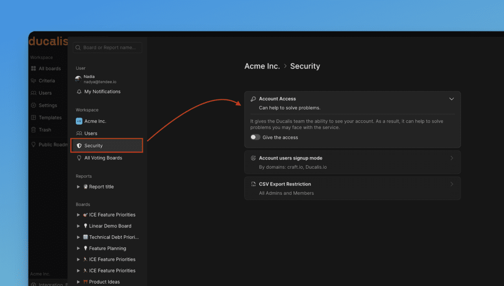 Support-Team-Zugriff aktivieren/deaktivieren
