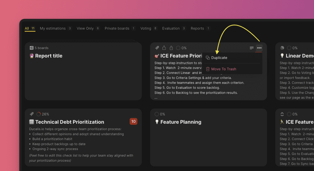 ボードメニューの三点リーダーアイコン