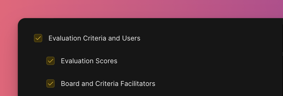 Optionen für Bewertungseinstellungen