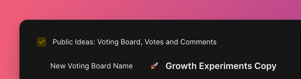 投票ボードの複製オプション