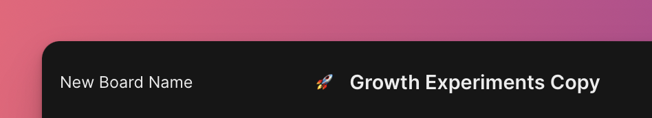 Feld für Board-Name