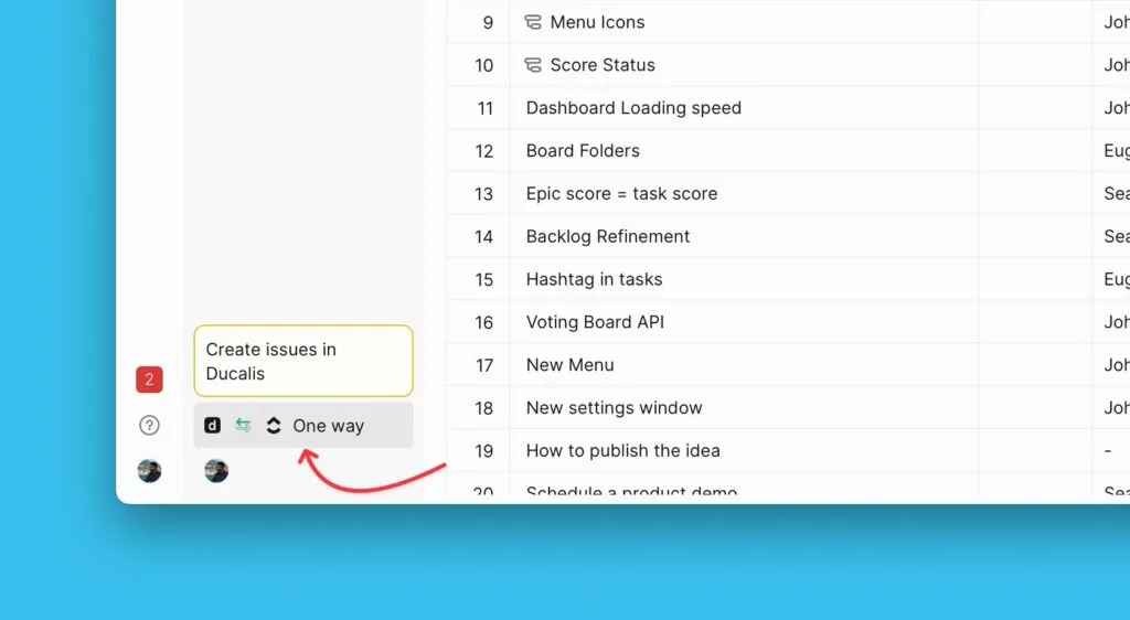 同期パネルの設定ボタン