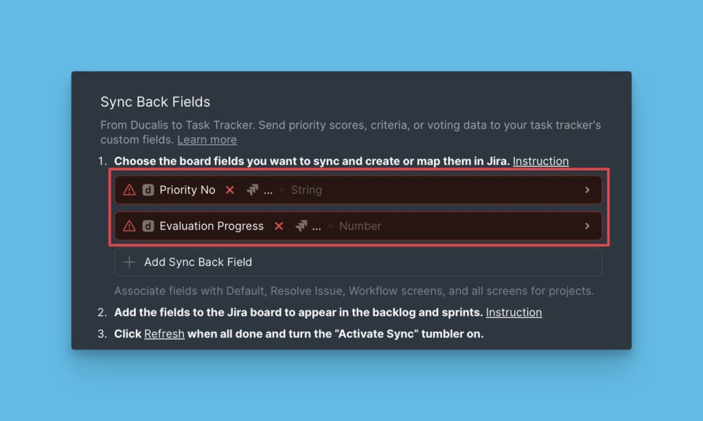 Standardmäßige Feldzuordnungen