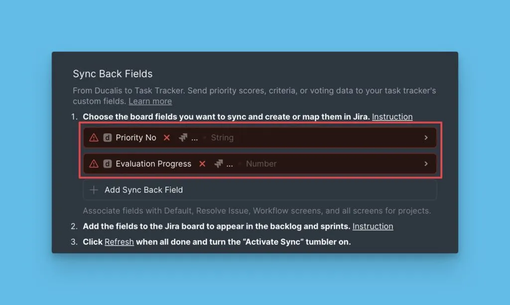 デフォルトのフィールドマッピング