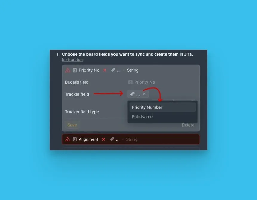 トラッカーフィールドのマッピング