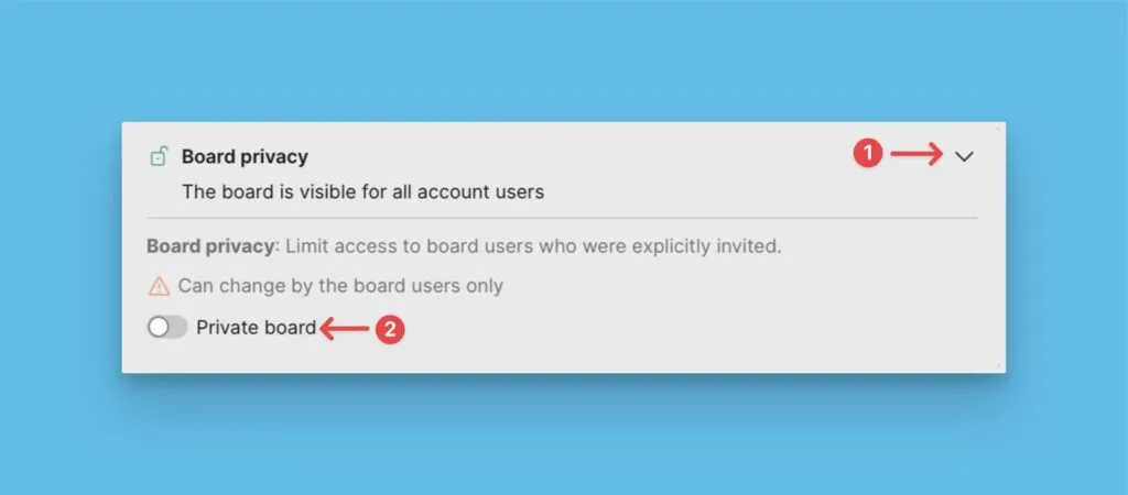 非公開ボード設定の切り替え