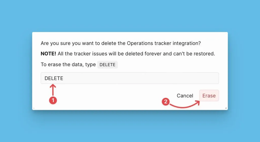DELETE テキスト入力を必要とする確認ダイアログ