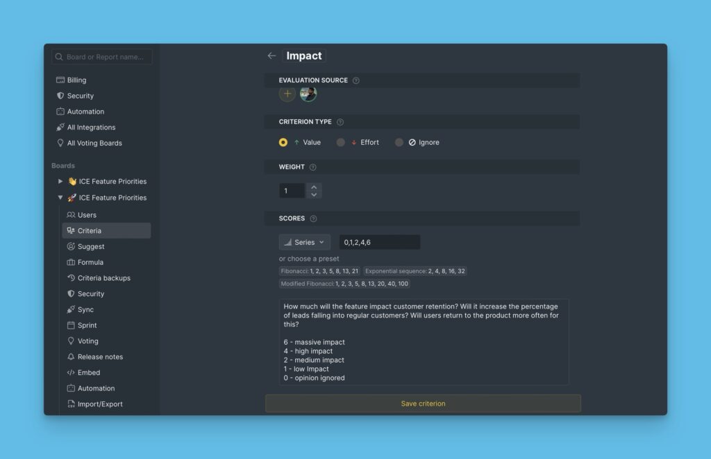 Bearbeiten von RICE-Kriteriumnamen und -beschreibungen