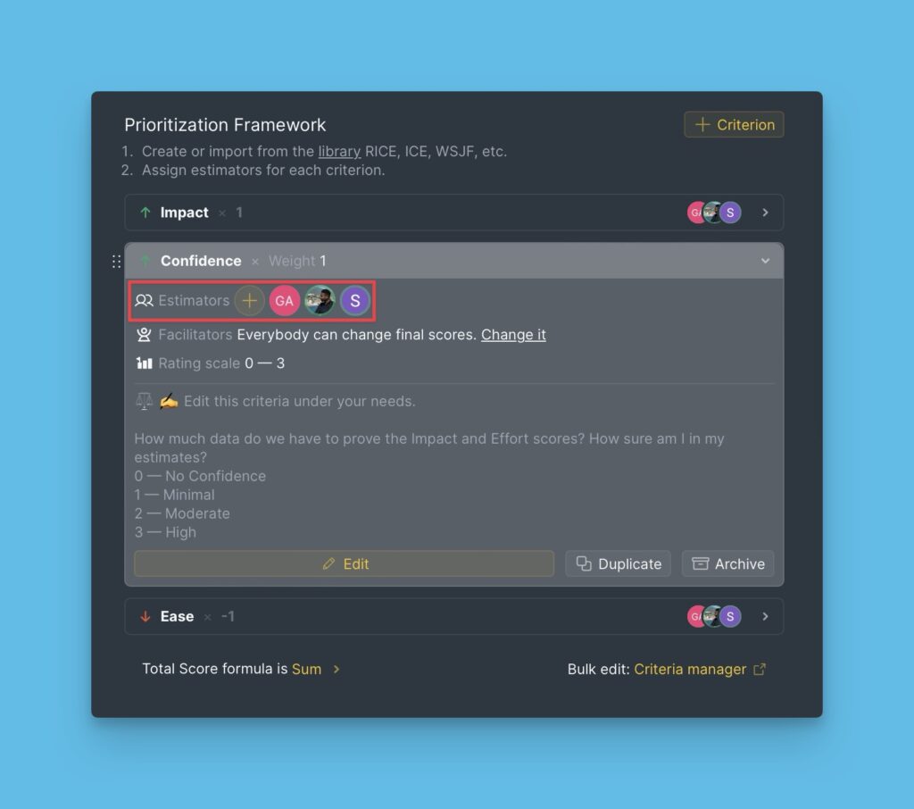 Zuweisen von Kriterien an verschiedene Teammitglieder