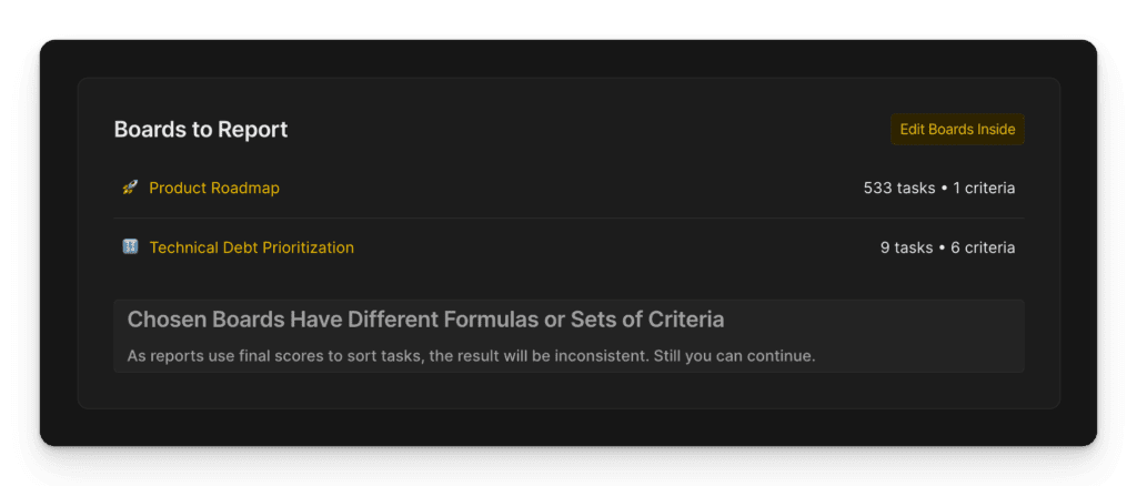 複数のバックログを統合した集約レポートボード