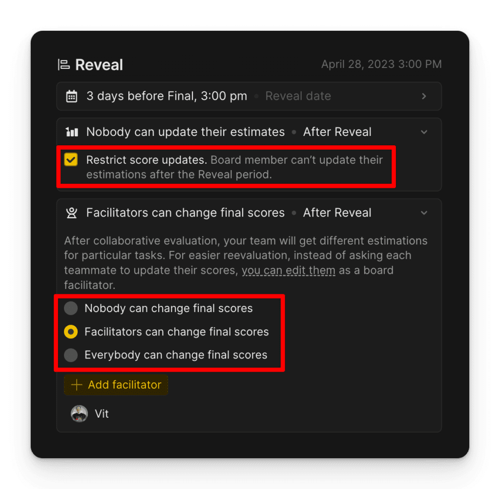 優先順位付けスコア更新のルール設定
