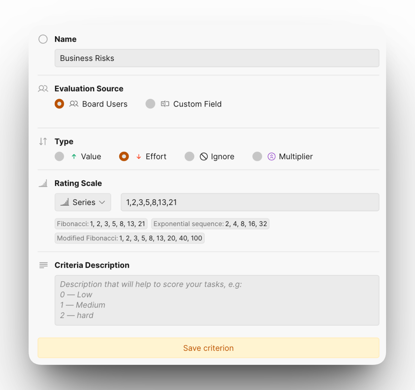 Kriterler çerçevesini özelleştirin