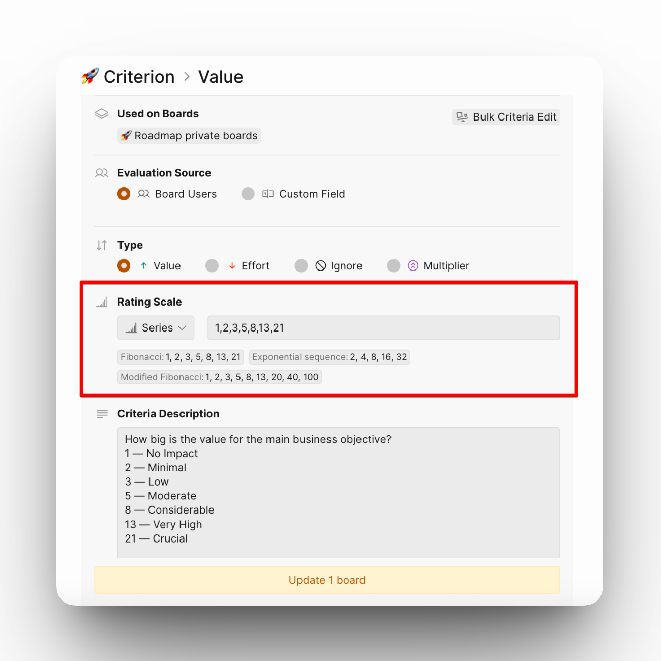 Her kriter ölçeğini ayarlayın