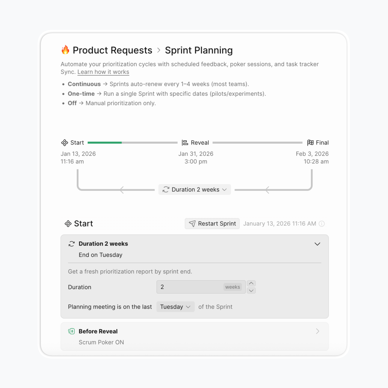 優先順位付けスプリントの習慣を作成