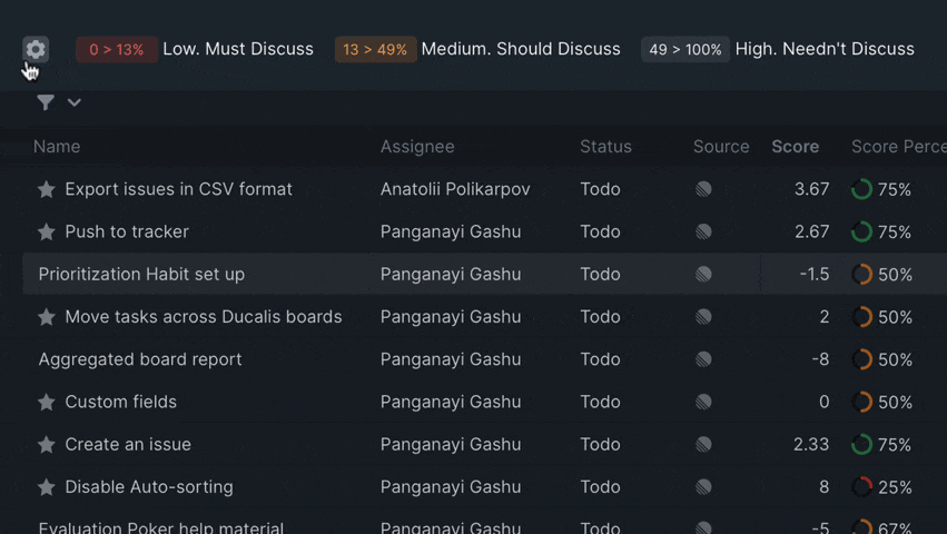 Anpassung der Übereinstimmungsskalenschwellenwerte