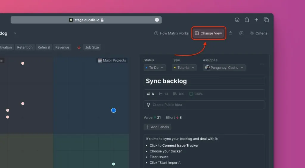 ビュー変更ボタンの位置