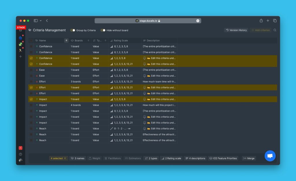 Ausgewählte Kriterien