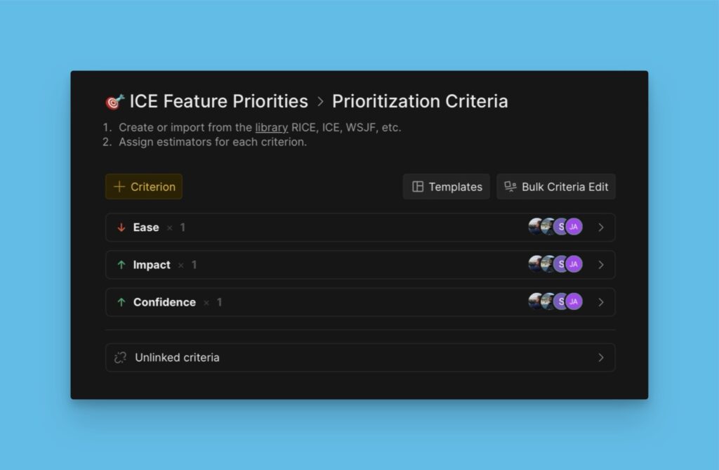 Priorisierungs-Framework mit mehreren Kriterien