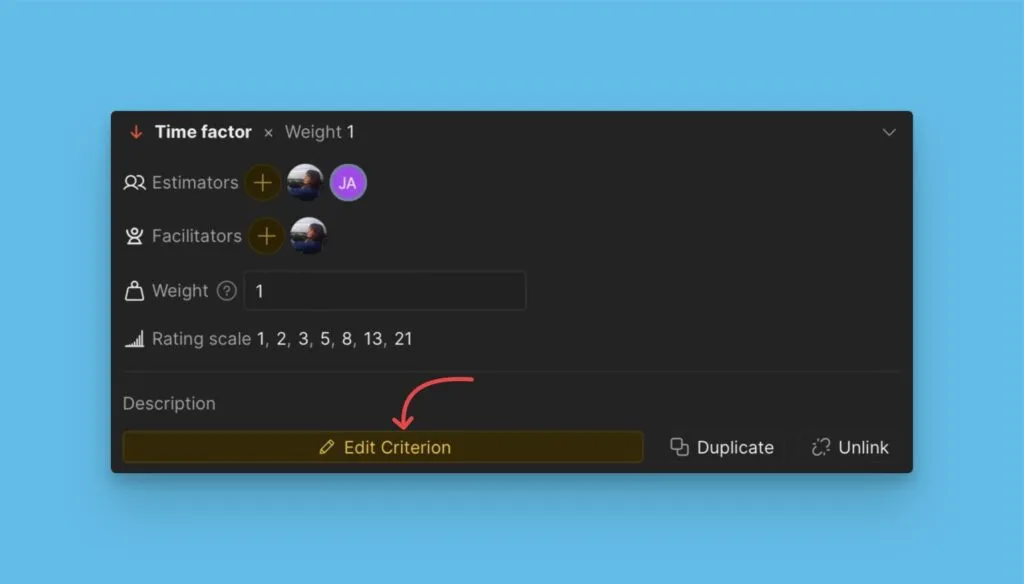基準を編集オプション