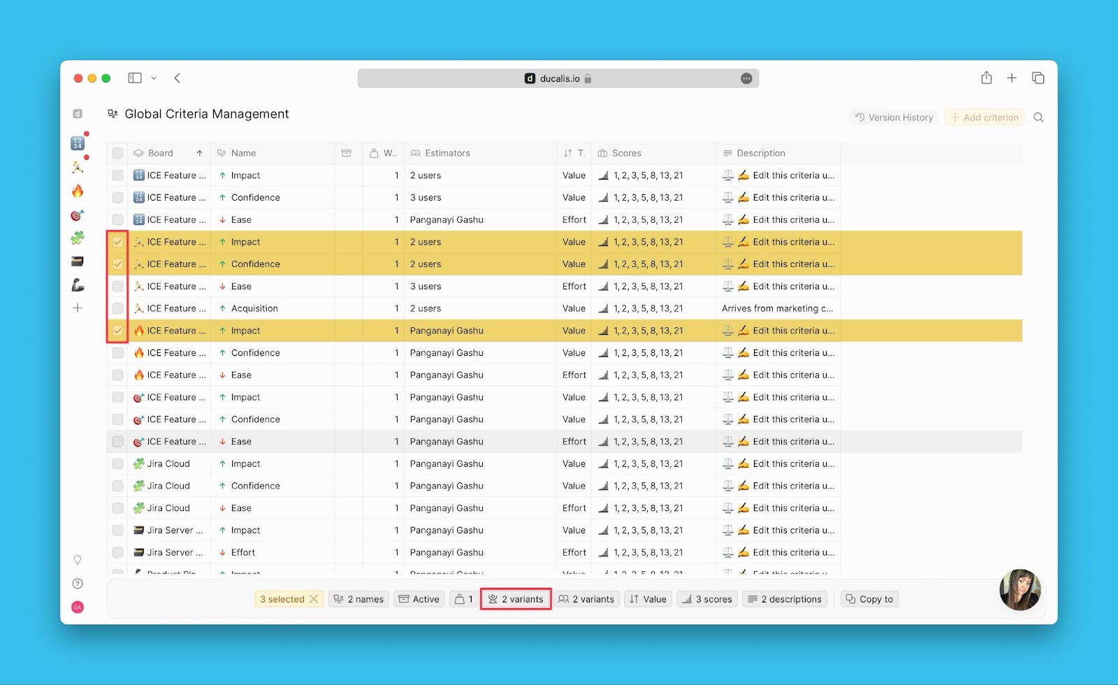 Auswahl mehrerer Kriterien für Massenzuweisung von Facilitatoren