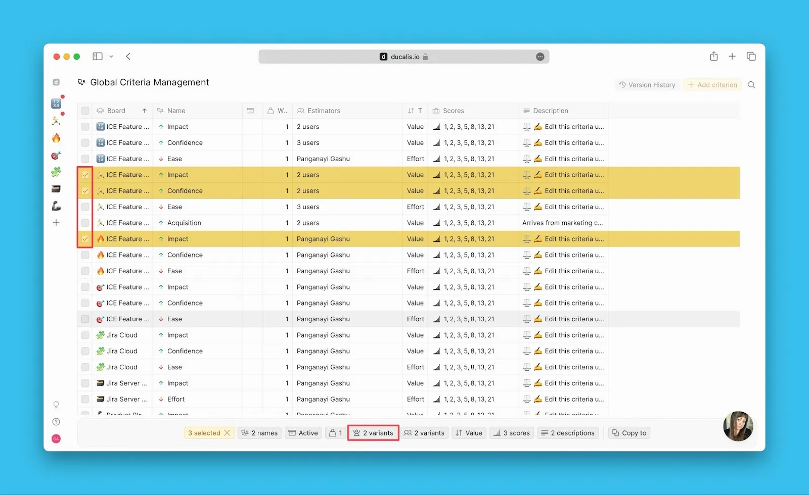 一括ファシリテーター割り当てのための複数基準の選択