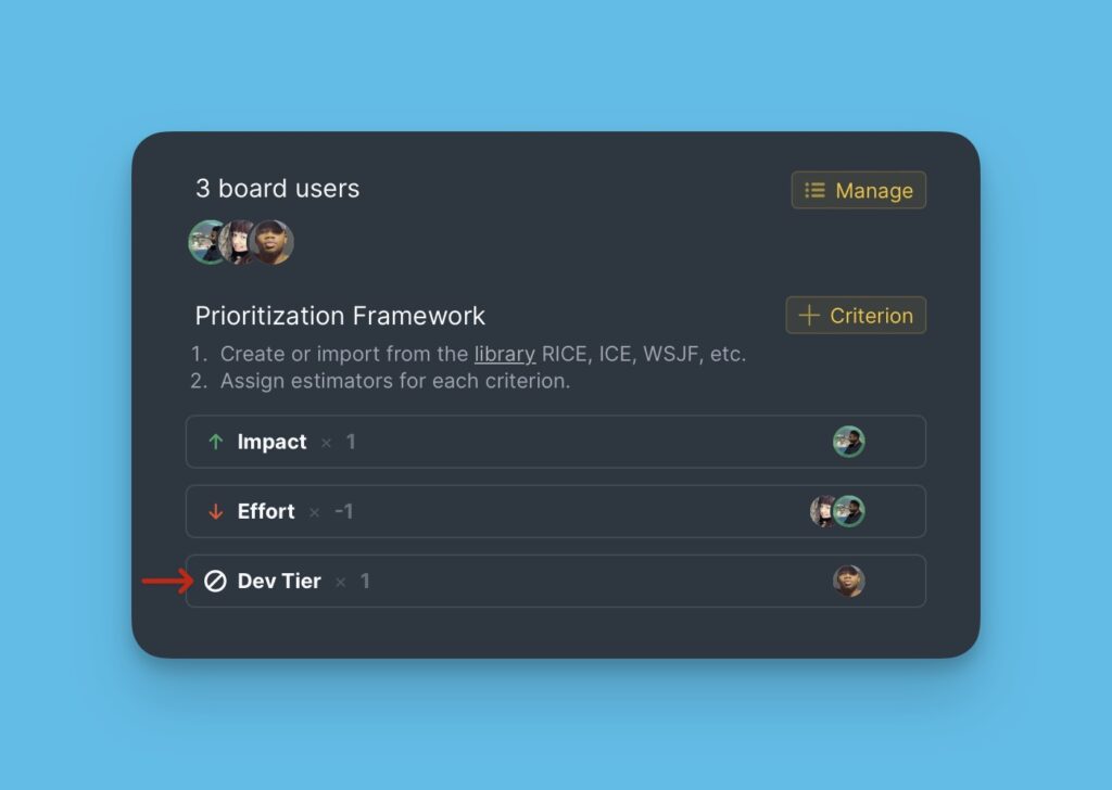 Ignoriertes Kriterium im Framework angezeigt