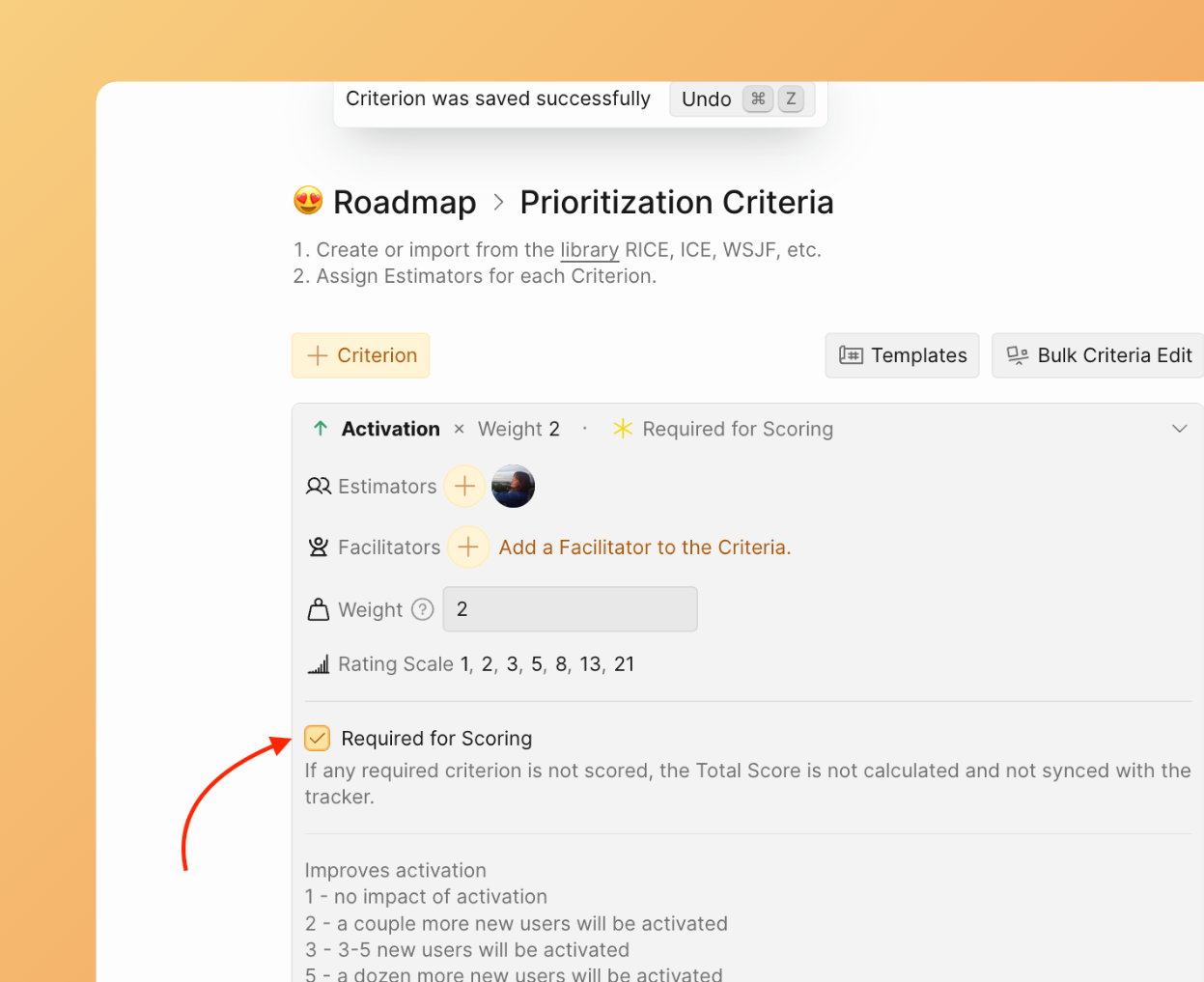 How to make criteria required for evaluation