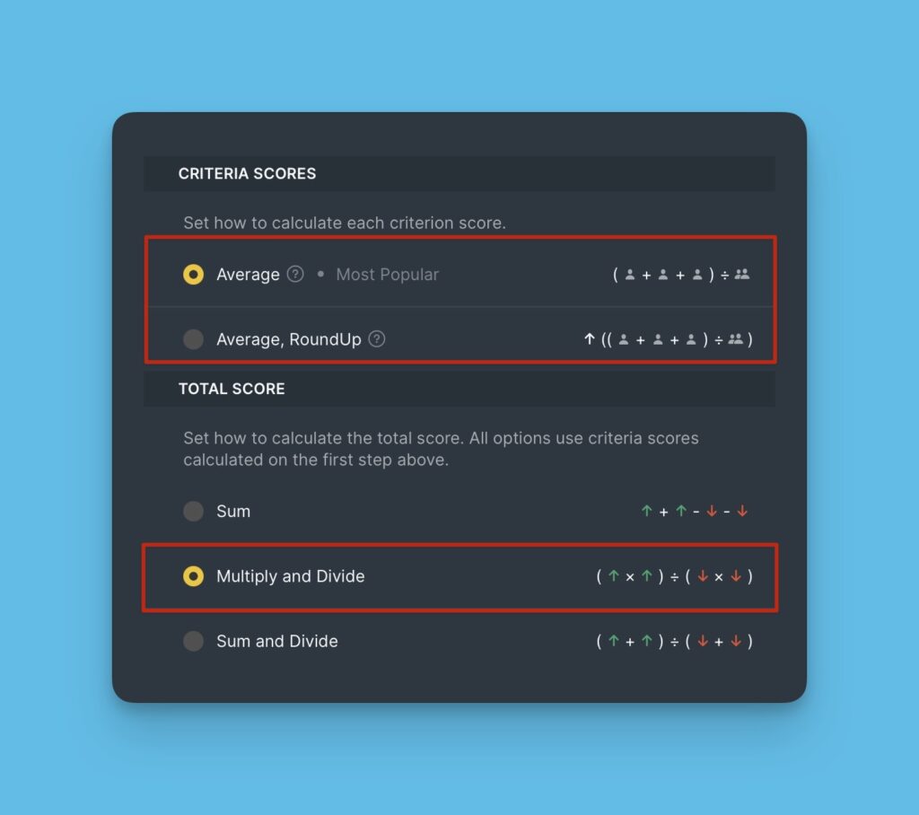 Produktdivisionsmethode für Endergebnis