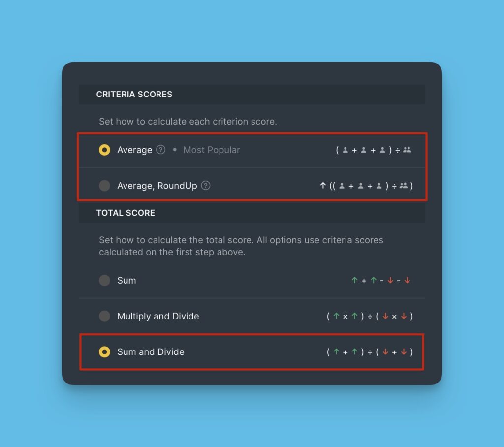 Summendivisionsmethode für Endergebnis