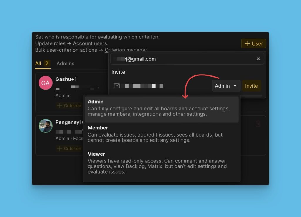 Nutzer per E-Mail einladen