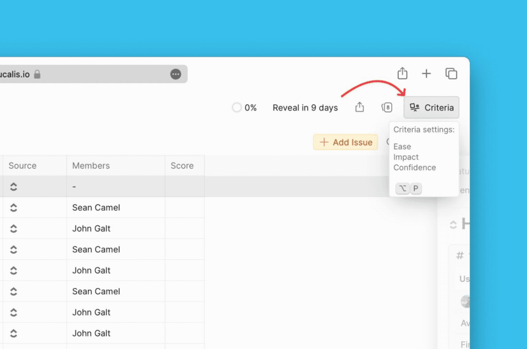 Kriterien-Einstellungen