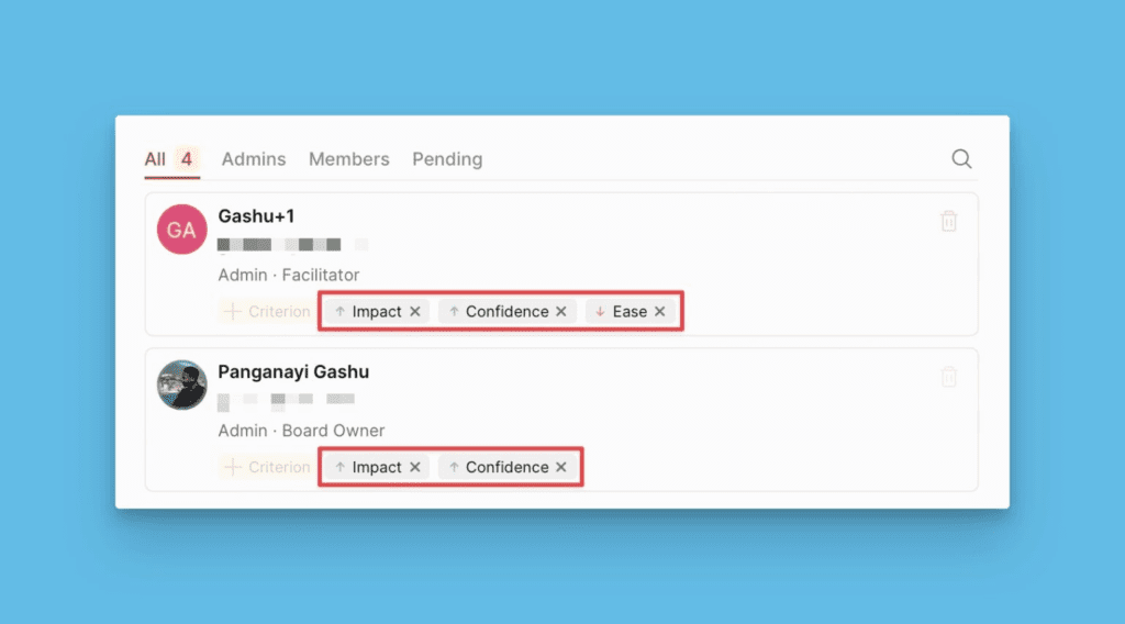 Nutzer mit mehreren Kriterien