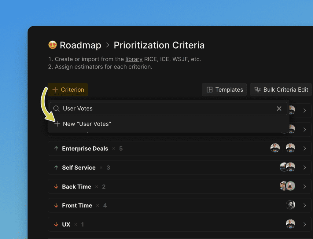 Feld für neues Kriterium erstellen
